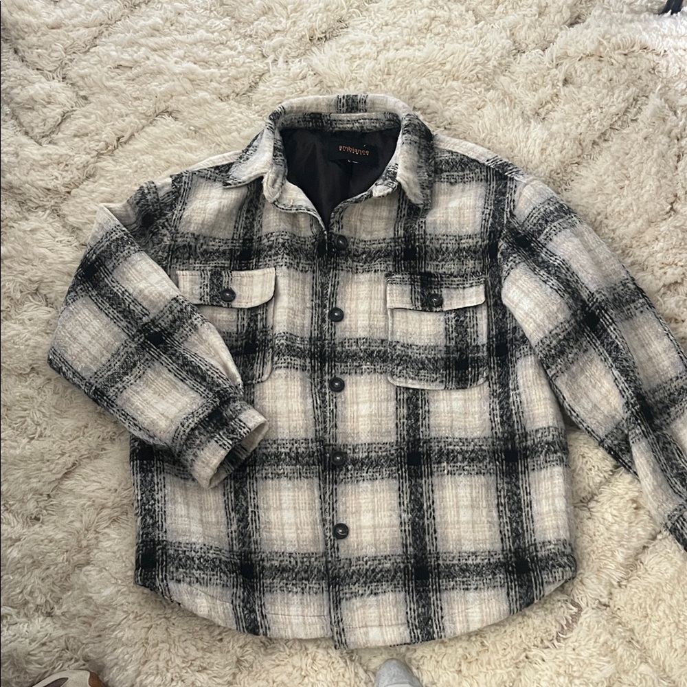 Ambiance Black and White Plaid Jacket